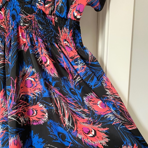 Feather print black dress - Picture 4 of 5